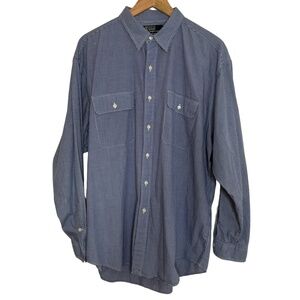 Polo Ralph Lauren Whitfield Blue/White‎ Check Long Sleeve Mens Shirt XL See NOTE